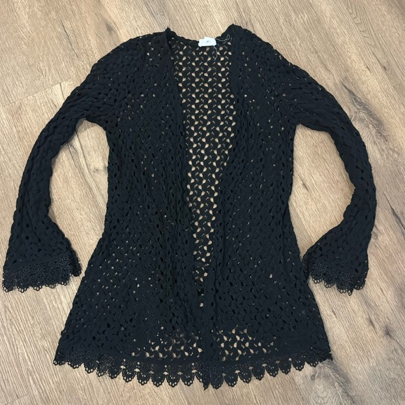 La Hearts Tops - LA Hearts Black Cardigan